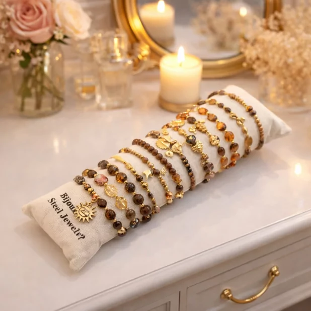 copy of Pack de 12 bracelets acier - argenté noir